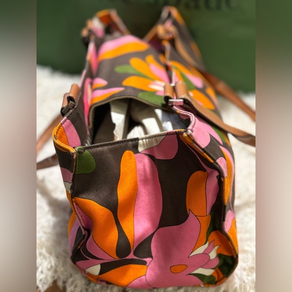Kate Spade Brown Canvas Tote with Floral Design - Picture 10 of 16